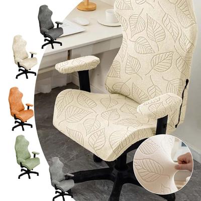 Swivel Office Chair Slipcovers Dustproof Jacquard Gaming Chair Cover Stretch Removable Furniture Protector with Armrest Gloves