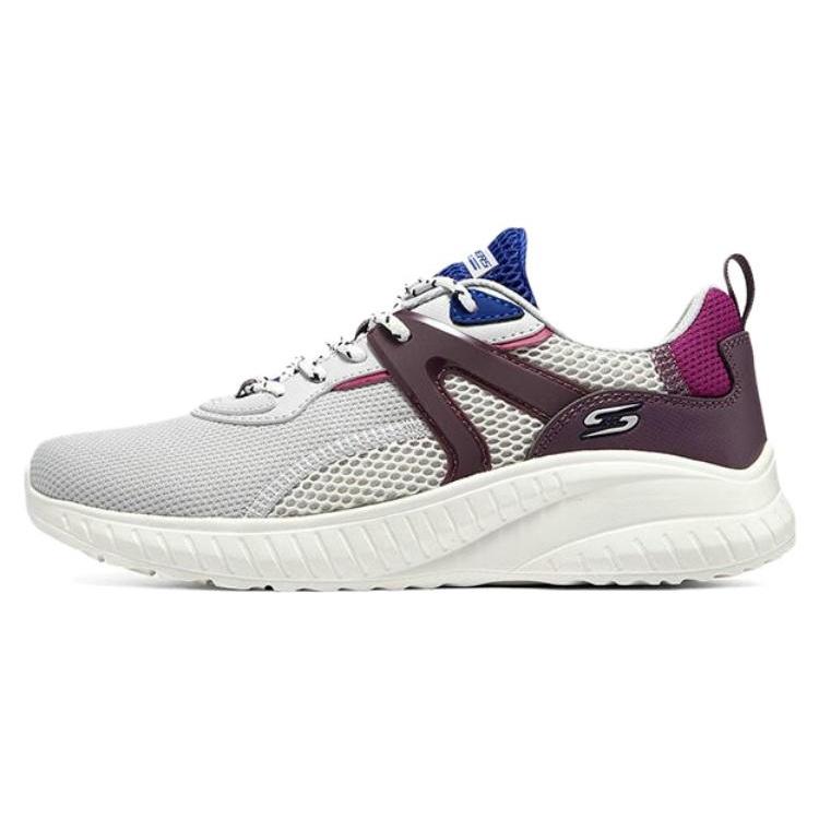 (WMNS) Skechers Bobs Squad Chaos Shoes  Grey Purple White  Women s 117237-LGMT EU 35