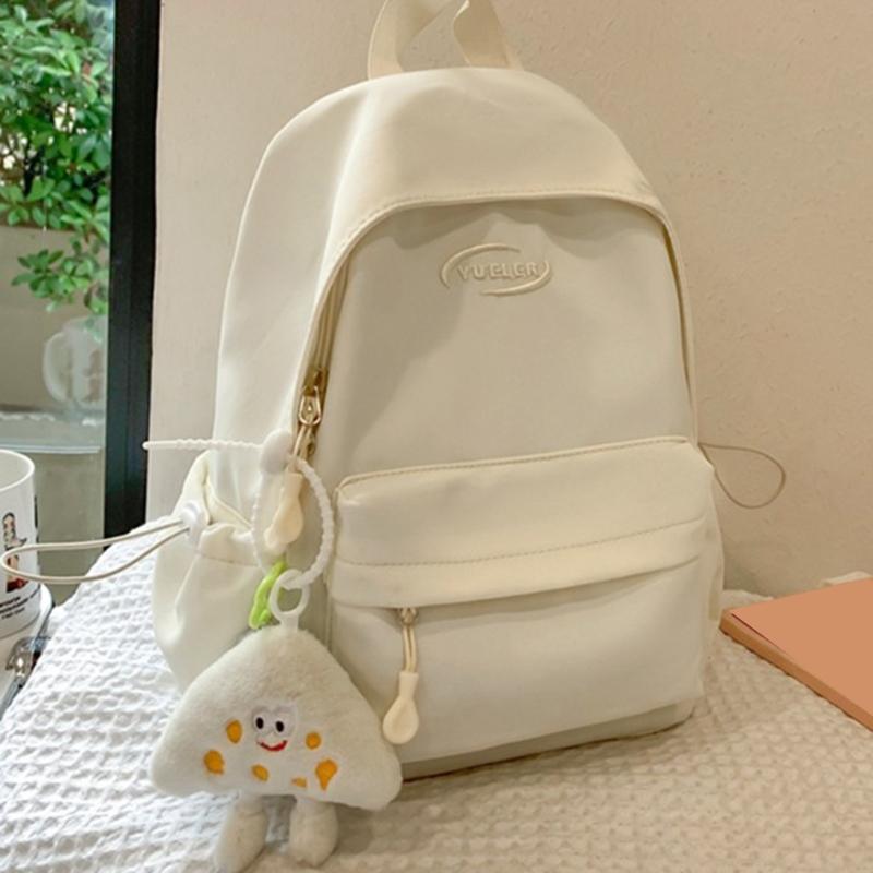 Solid Color Backpack for Women Korean Styles Backpack Student School Backpack
