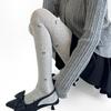 Grey Diamond Bow Embroidery Slimming Tights for Women