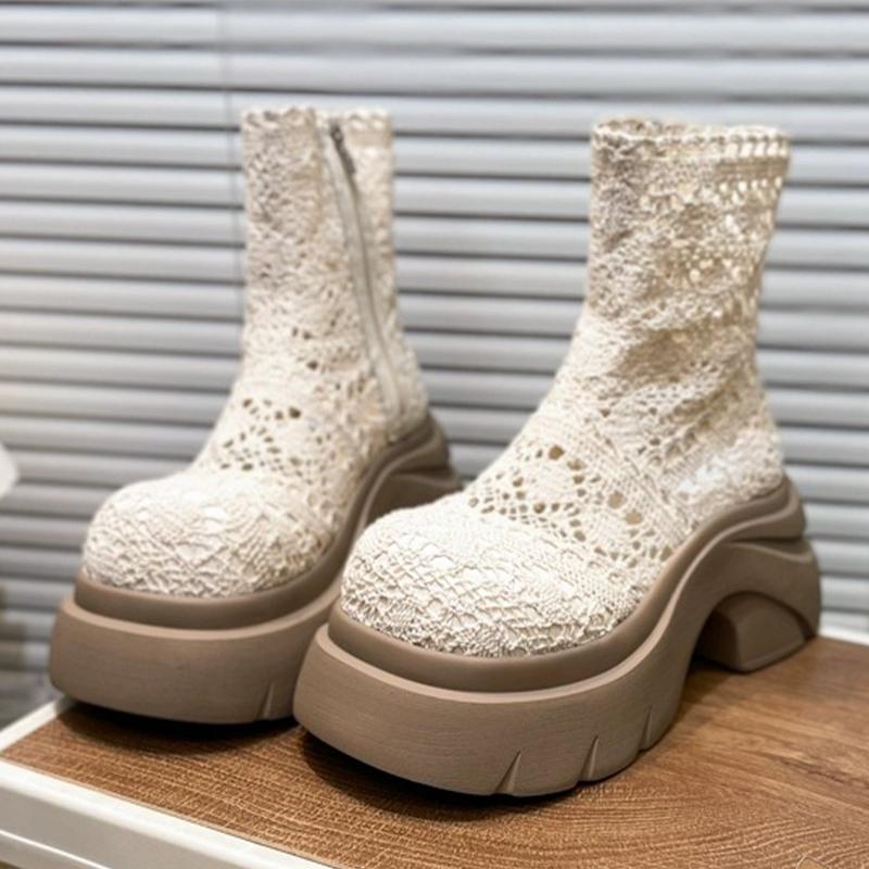 

Модные женские ботильоны на высоком каблуке, дизайнерские туфли на платформе, осеннее платье, женские туфли-лодочки 2025, новая повседневная готическая спортивная обувь челси, женские ботильоны 35 бежевый