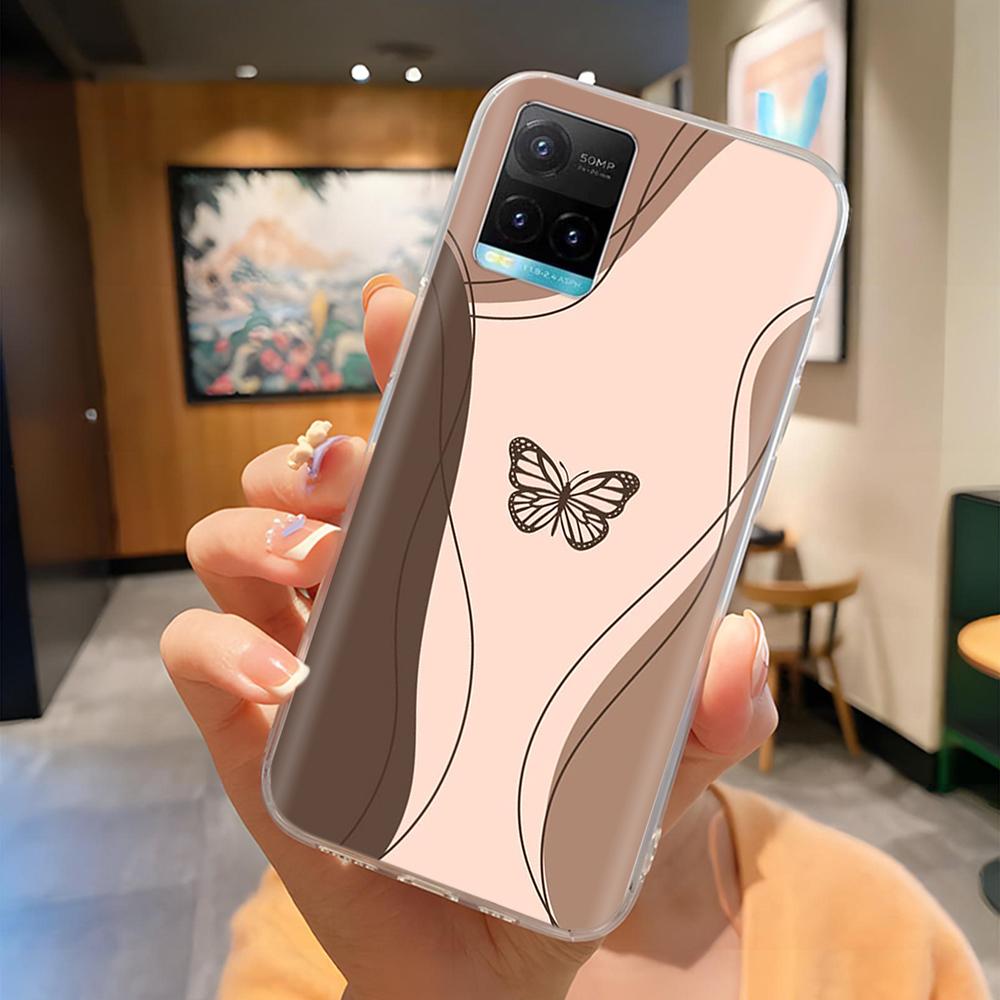 For Vivo Y21 2021 Y33S Case Cute Cartoon Painted Soft Clear Silicone Protect Phone Case For Vivo y33s y21 Y21s Back Cover Coque
