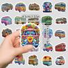 100 Cute Style Colorful Bus Graffiti Stickers Children's Stickers Water Cup Computer Waterproof Decorative Stickers