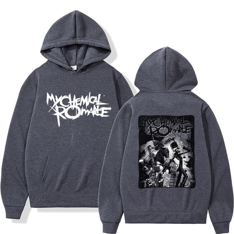 My Chemical Romance Hoodies Men's Black Parade Gothic Retro Emo Rock Harajuku Long Sleeve Fleece Oversized Pullove