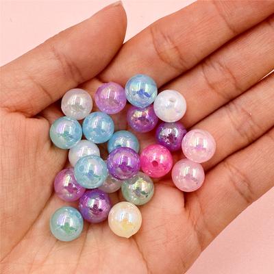 20/40 Peças 8 10mm Cor AB Contas Redondas Acrílicas Para Fabricação de Joias DIY Pingente Colar Acessórios de Pulseira