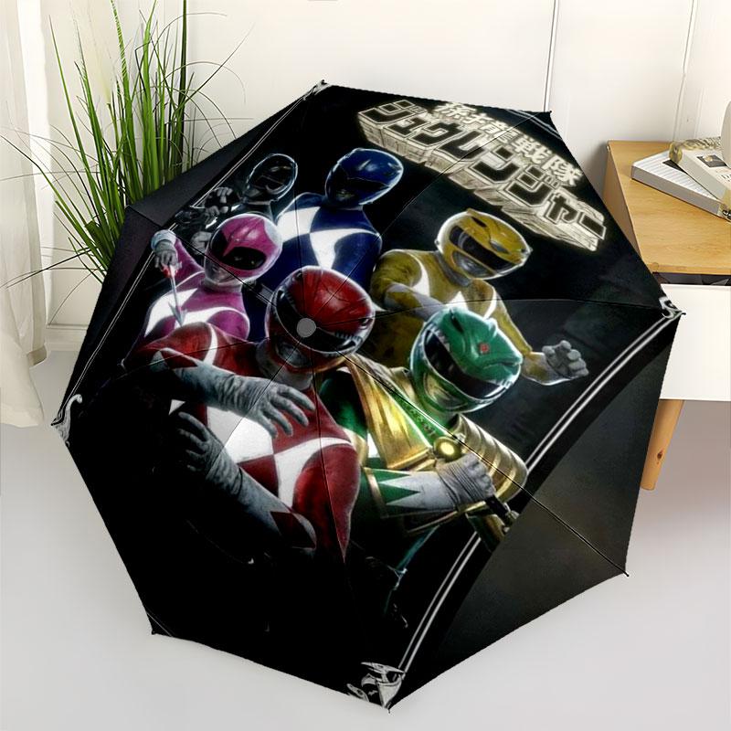 Superhero Power Rangers Umbrella Manual Open Close Umbrella Anti-UV Sun Rain Dual Use Umbrella