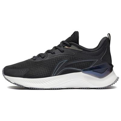 Li Ning Laufserie Rebound Stoßdämpfung Rutschfest Abriebfest Low-Top Laufschuhe Damen Sneaker Schwarz Weiß ARHS010-5