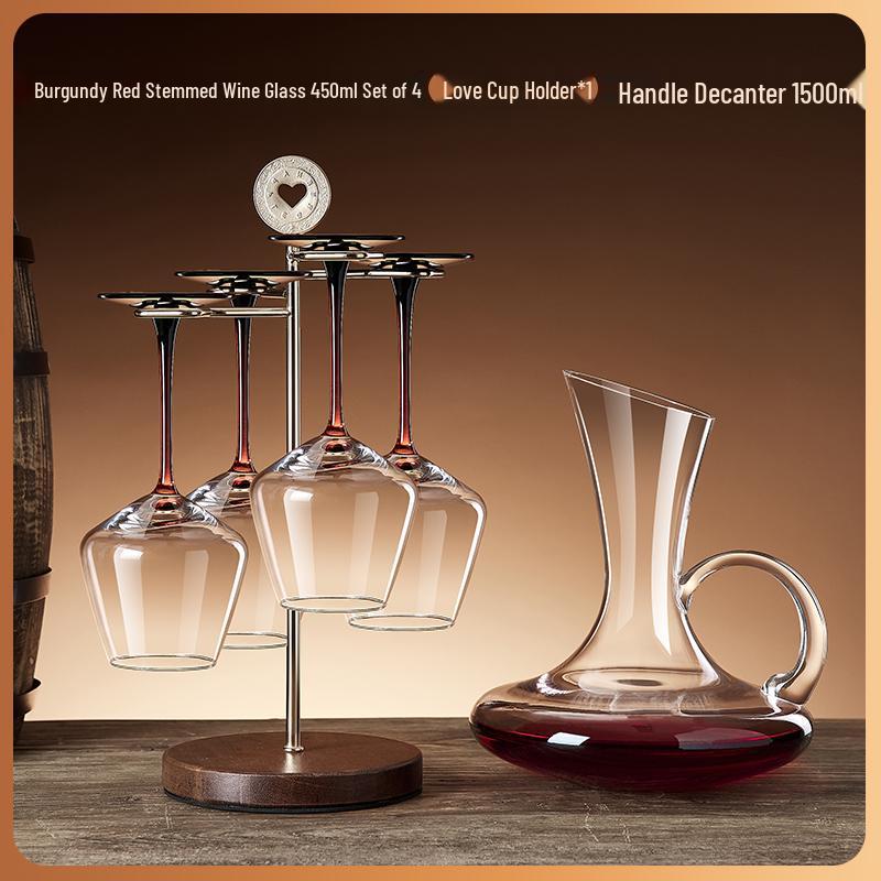 Creative Red Wine Glass Hanging Rack for Living Room Cabinets - Display and Storage Shelf with Ornaments