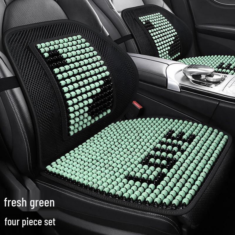 Universal Ventilated Car Seat Cushion with Cool Wood Beads, Breathable for All Seasons