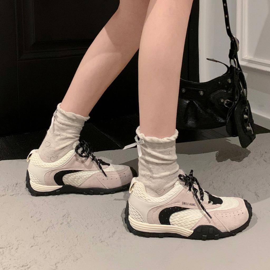 Inner Height Increase 5cm Dad Shoes Women's 2025 New Casual Versatile Sports Forrest Gump Shoes Color Matching Fishing Net German Training Shoes