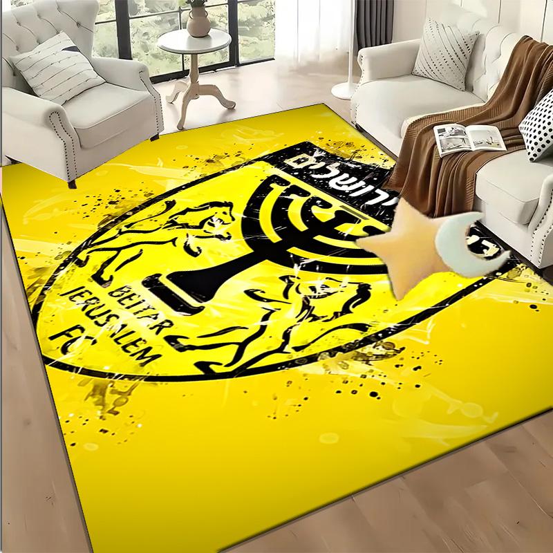 1PC Jerusalem Fc Logo Design Rug Game Carpet, Floor Mat for Bedroom Living Room Entryway Rug, Home Decor Idea Gift for Christmas Birthday