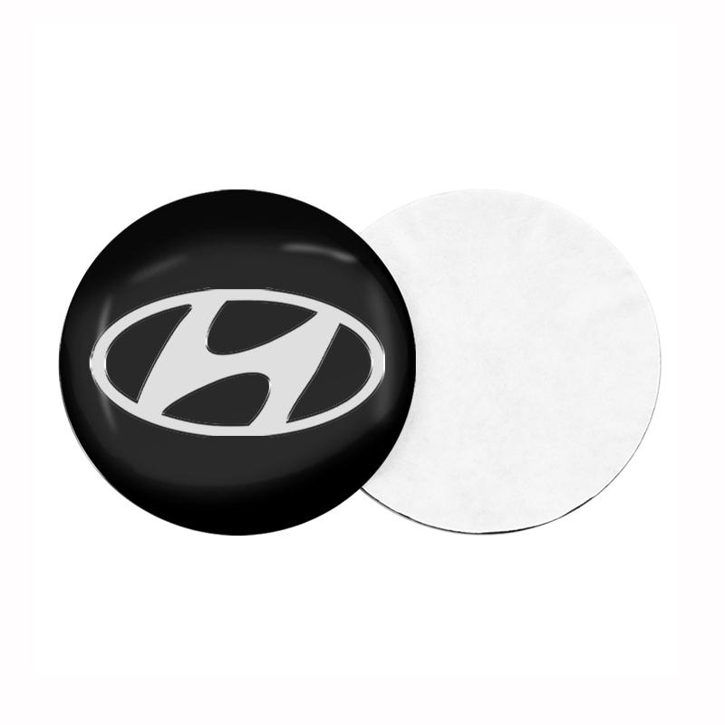 4 stk 56MM Bilhjul Senter Navkapsel Logo Klistremerker Felgdeksel Emblem Dekal For Hyundai Santa Fe Sonata Solaris Azera Creta I30 Ix25 Tucson IX35
