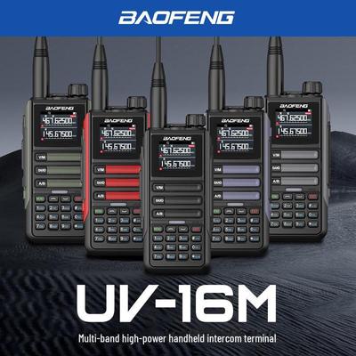 Baofeng UV16M High-Power Outdoor Intercom with One-Button Frequency and Type-C Charger for Self-Driving Boats