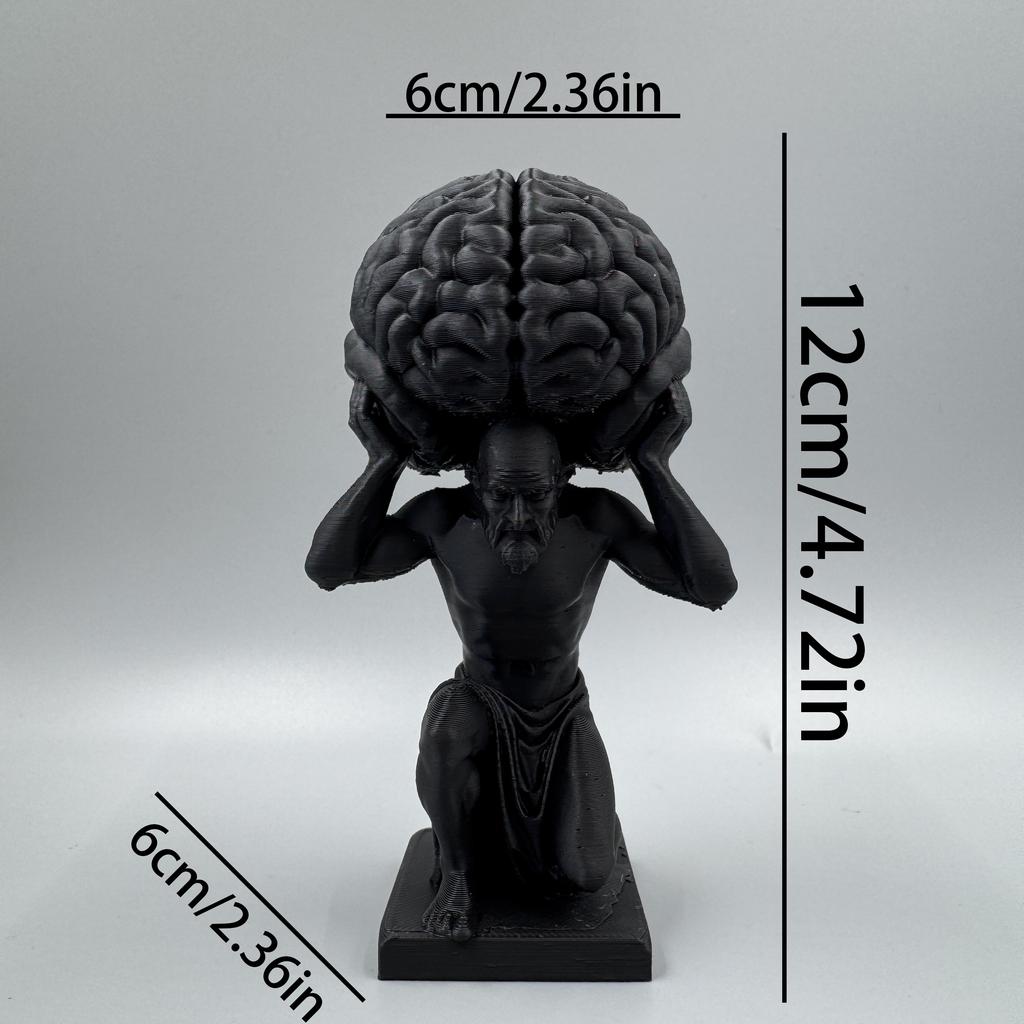 1 Stück Schwarze "Mind Over Matter" Gehirn-Träger Kunstfigur, geeignet für philosophische Studien Dekoration & auffällige Büroauslage.