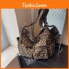 Canvas Leopard Print Handbag Single Shoulder Crossbody Bag Fashion