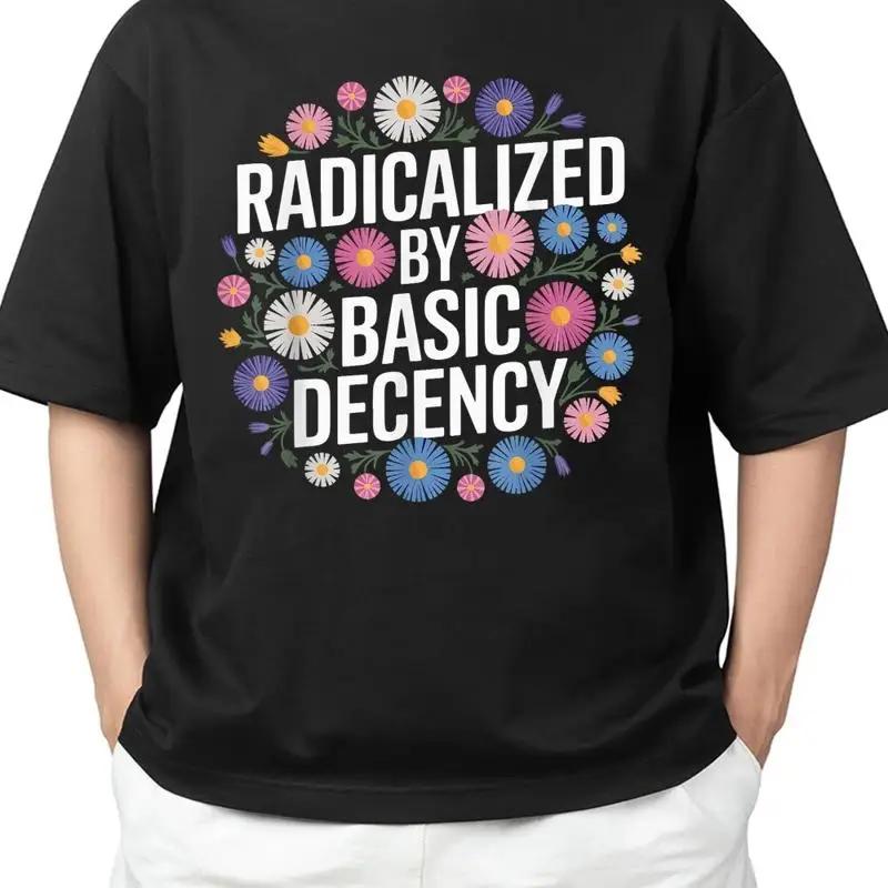 By Basic Decency Pastel Flower Social Justice T Shirt Classic Adult S 4xl