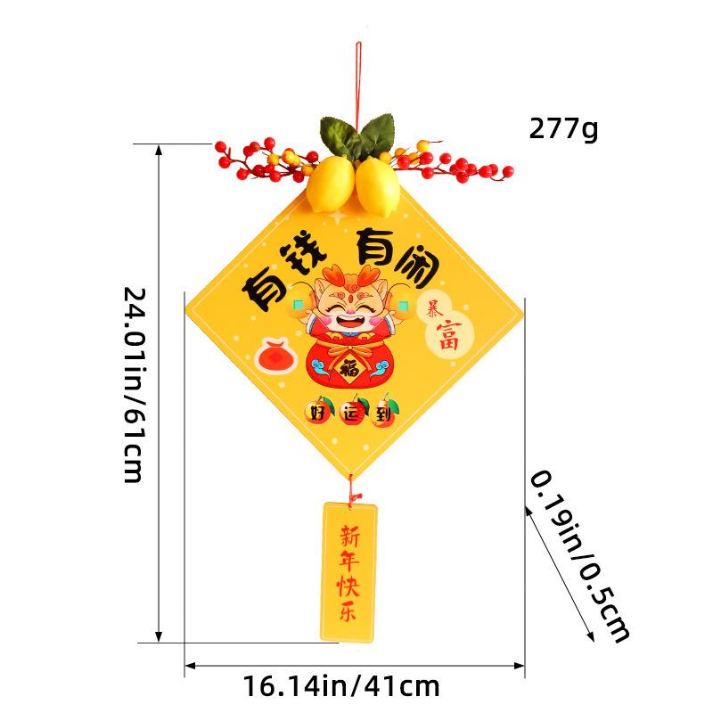 

Gong Xi Fa Cai Новогодняя подвеска Новогоднее деревянное украшение Украшение для гостиной Украшение для входа Настенная новогодняя подвеска