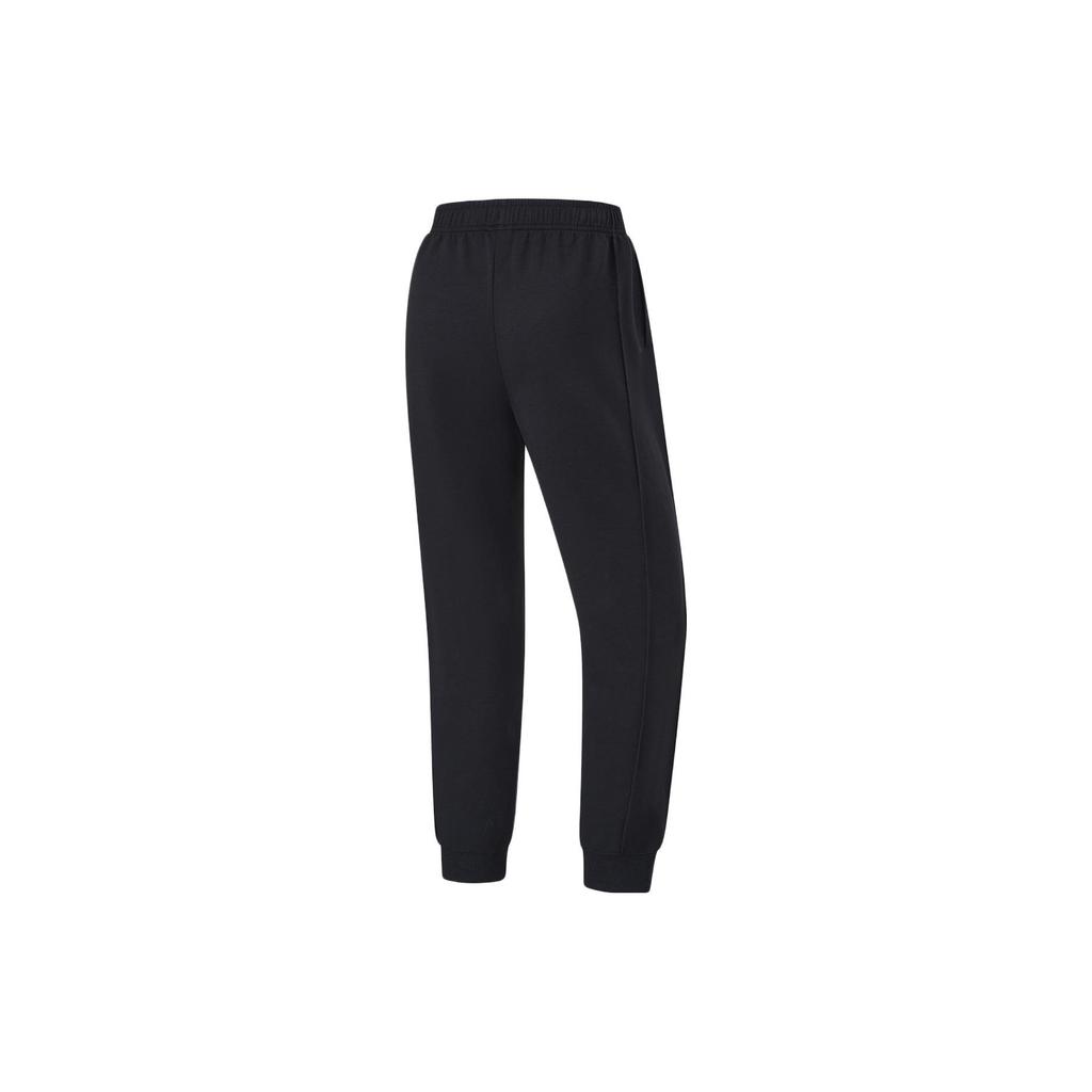 Li-Ning Plain Sweat-Absorbing Tapered Knit Sports Pants Women Bottoms Black AKLU106-1