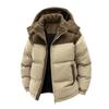 Casual Men's Cotton Jacket Solid Color Loose Winter     Daily Warm