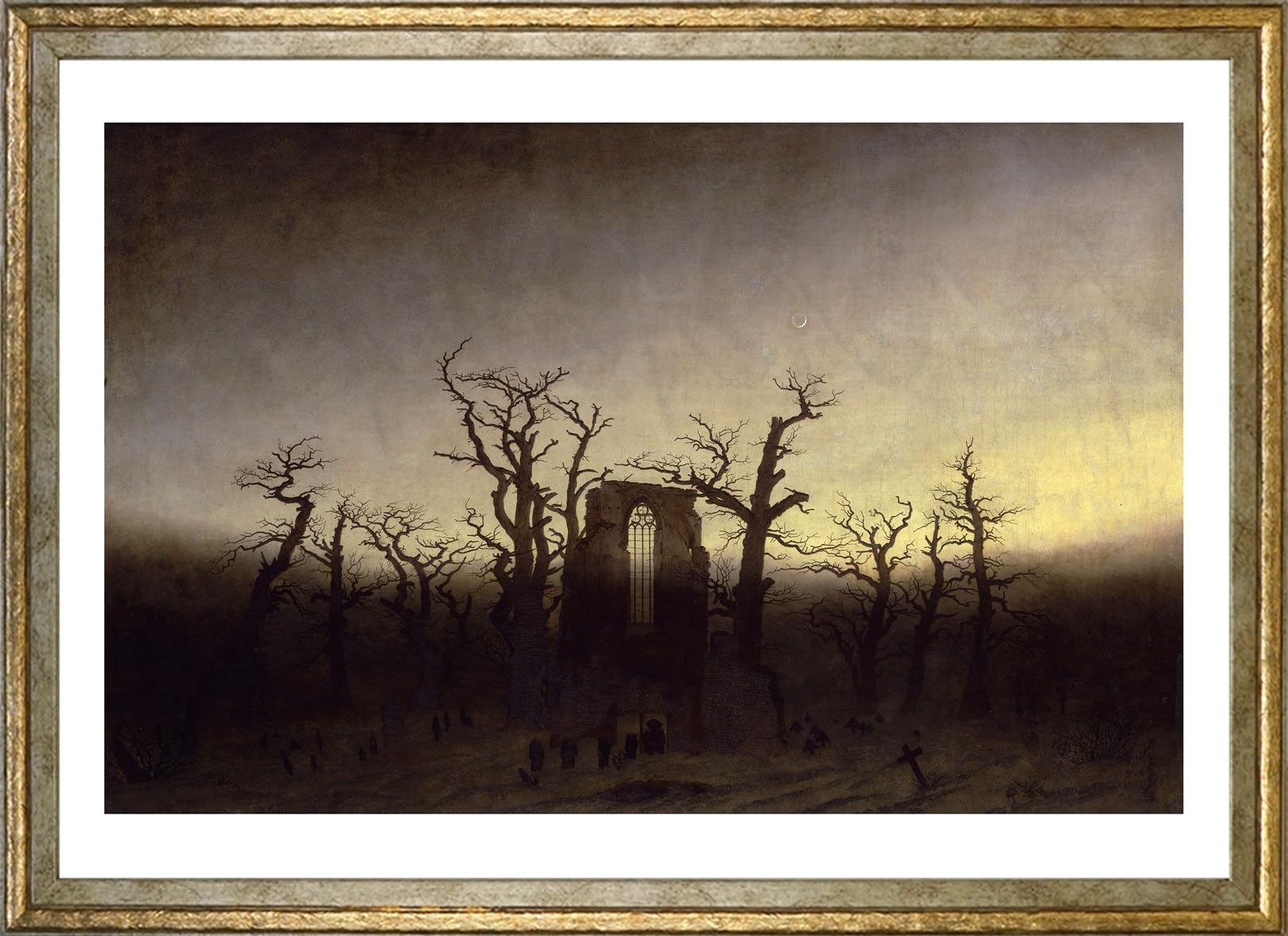 

Каспар Давид Фридрих в дубе A3 Интерьерное искусство Золотая рама (Монастырский лес) Постер, Размер, Обои, Картина, Постер,