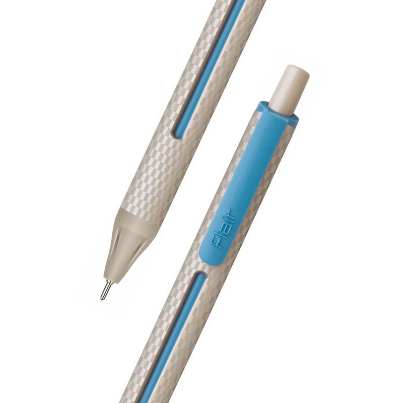 Flair Yolo Clickers Retractable Ball Pen Blue Ink, Pack of 10, Smooth Writing for Office, School & Home Use