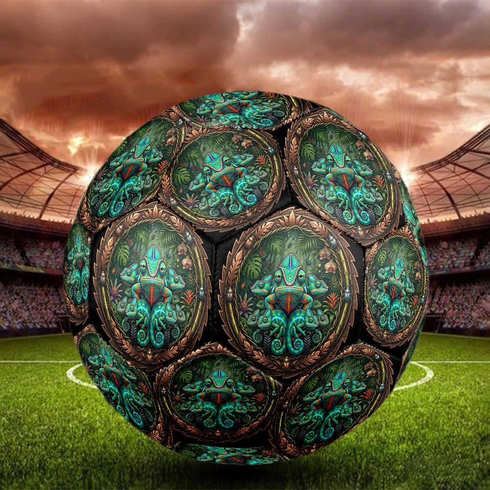 Chameleon Family Jungle Round Football Size 5 Adult Ball Suitable for Training Matches and Outdoor Team.