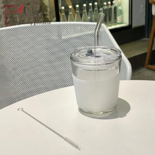 Portable Coffee Cup, INS, Wind Hose, Cold Extraction, Take Out, Double Drink, Carry On Cup, Couple Glass Drinking Cup