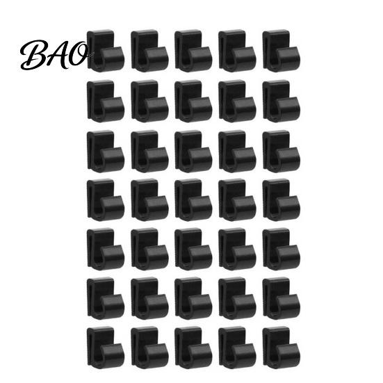 Garden Light Cord Organizers Outdoor String Clips, Black Plastic Organize Hooks, Holiday Lighting Accessories Weather Resistant Snap-on Fasteners for