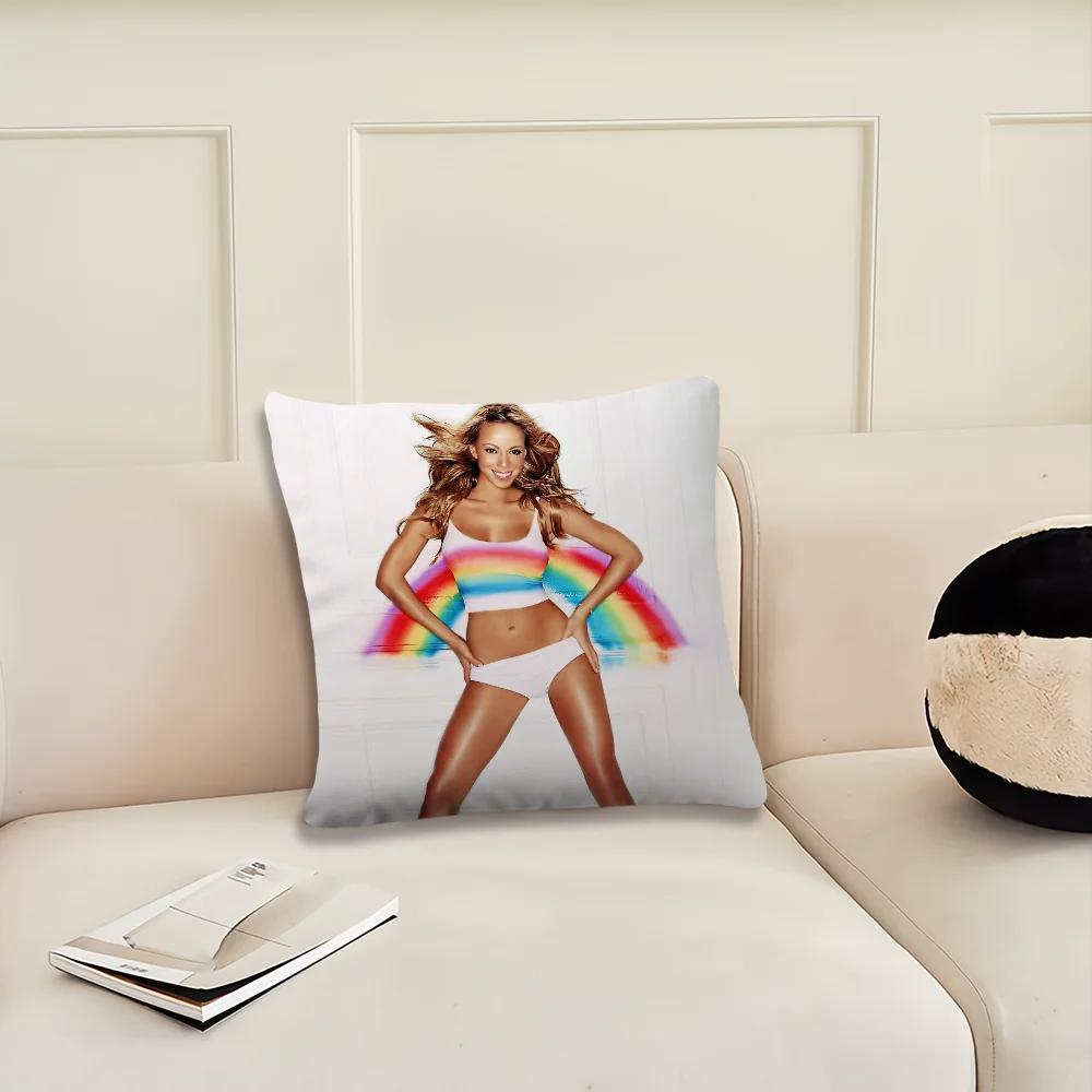 Singer M-Mariah Carey Rainbow Decoration Room Home Sofa living Office Car Nordic Simplicity Pillow Cover