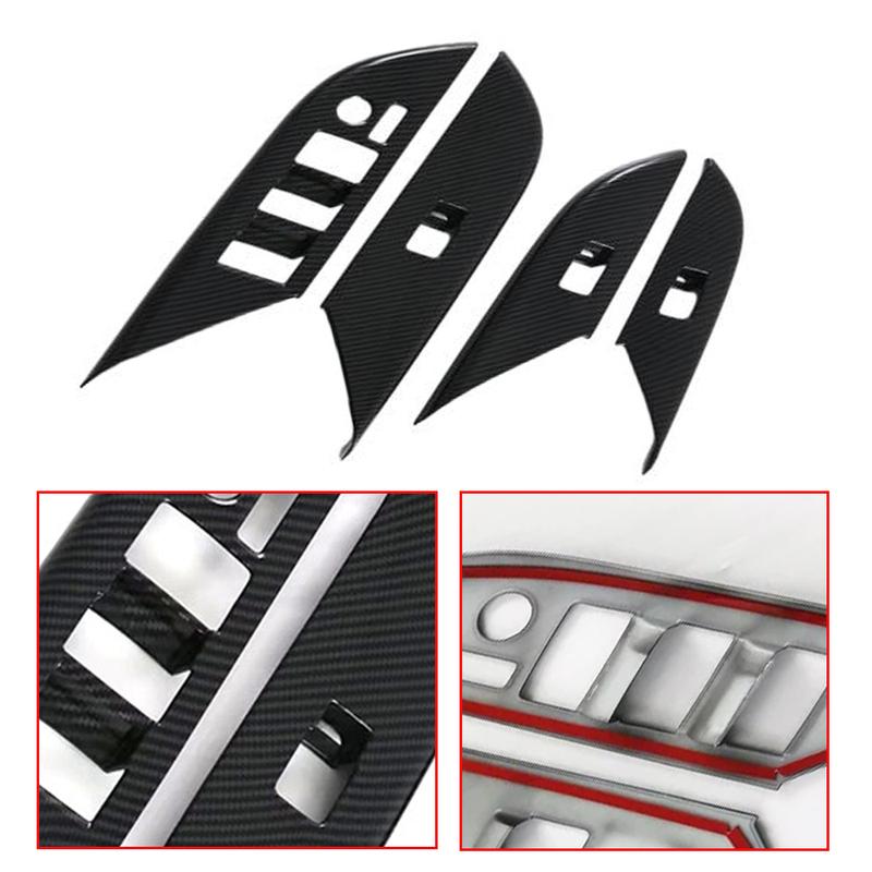 Car Window Glass Lift Switch Button Trim Cover Panel Adjust Cover For Toyota Hilux Hilux REVO 2024-2025 Interior Accessories