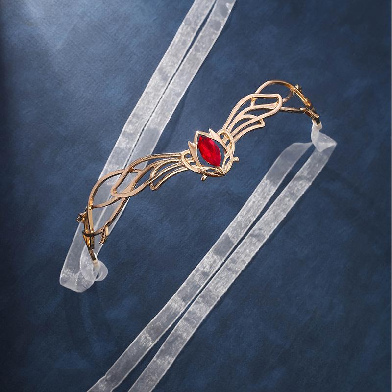 Goddess Cosplay Forehead Elves Crowns Tiara Women Man Vintage Ribbon Headband Hair Accessories Crown Wedding Headwear