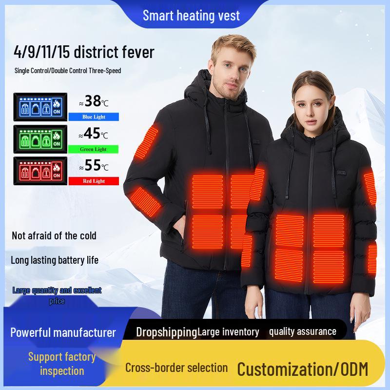 Men's 15-Zone USB Heated Cotton Jacket: Smart, Constant Temperature for Winter Cold Protection