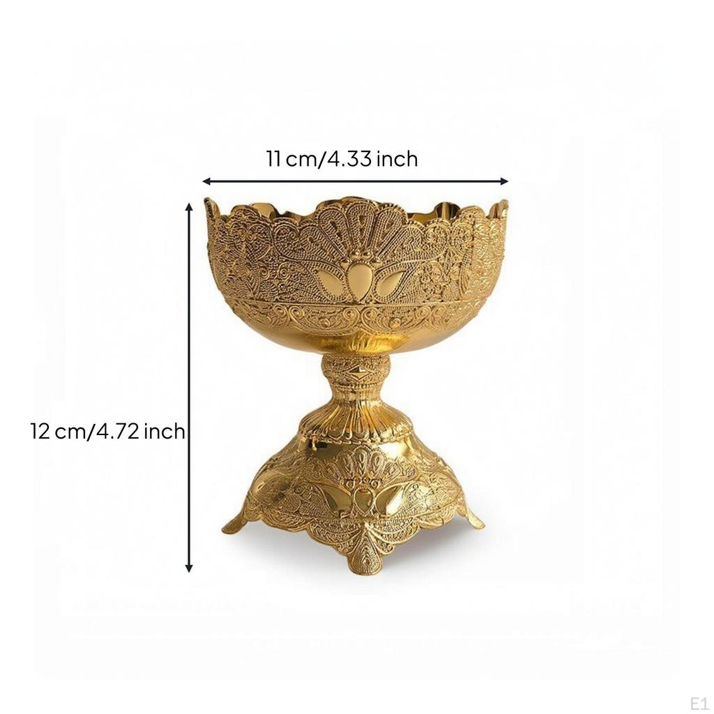 Fruit Bowl with Pedestal Gold-Colored Rococo for Table Centerpiece