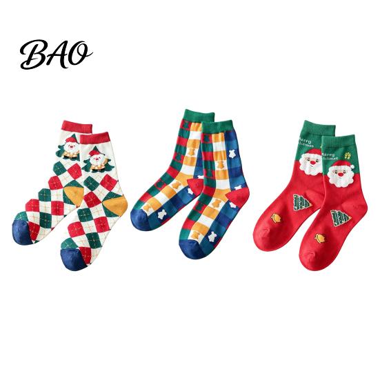 Breathable Combed Cotton Socks Christmas for Men And Women, Soft Colorful Festive Crew Winter Socks, Novelty Footwear Holiday Wear Matching Couple