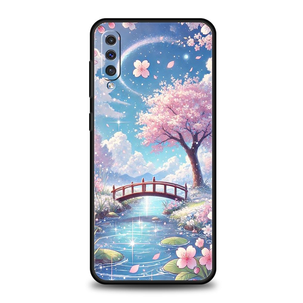 Korean Flower Phone Case for Samsung Galaxy A56 A36 A26 A16 A34 A24 A42 A22 A20 A12 A40 A30 A10 5G Soft TPU Cover Shell Fundas