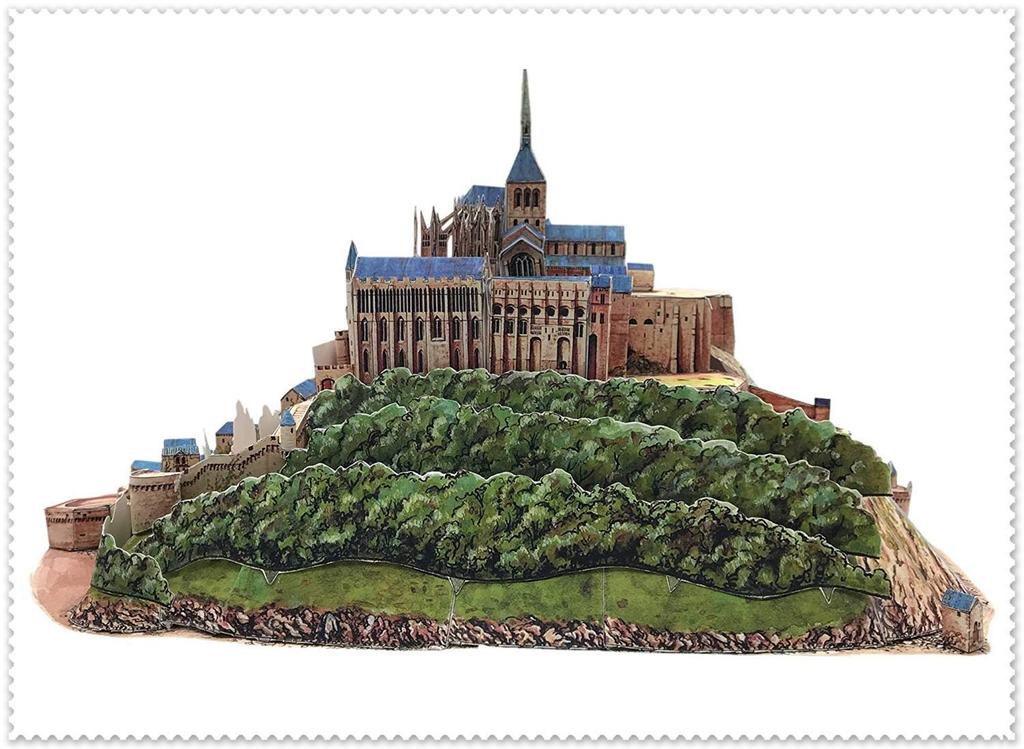 Papercraft Architecture Mont Saint-Michel World Heritage Art Kit Set Replica (35cm)