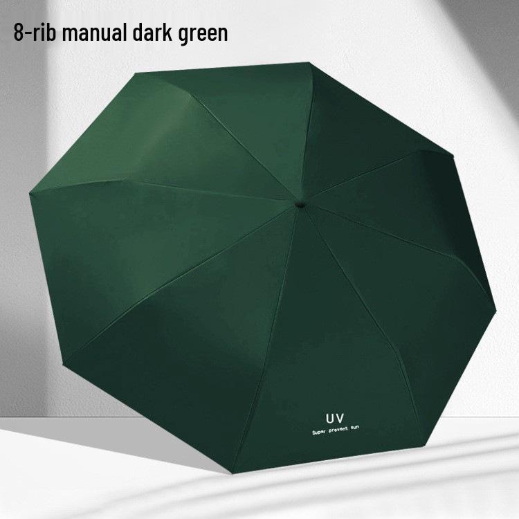 24-Rib Automatic Folding Umbrella: Men's Sun & Rain Protection with High-End Feel In Black