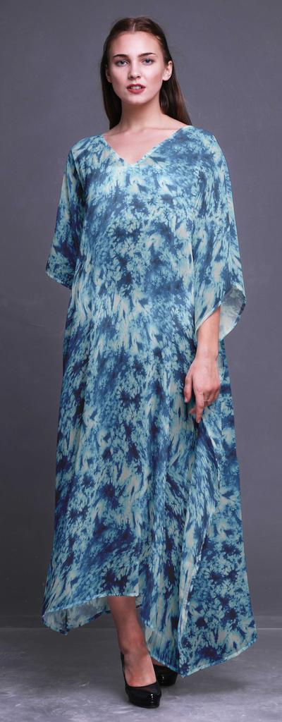 Bimba Tie-Dye Ladies Kaftan Holiday Loungewear Maxi Dress Beach