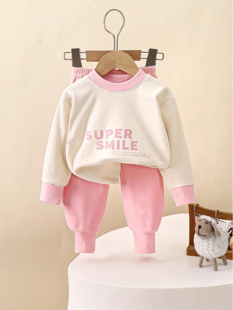 

Детский велюровый комплект для сна с длинным рукавом и брюками с принтом мишки 80 cm