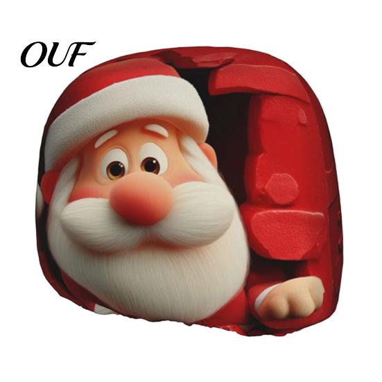 Soft Elastic Car Headrest Covers Christmas Cover, Stretch Santa Deer Print Auto Travel Decor Protector, Universal Fit Holiday Interior for Most