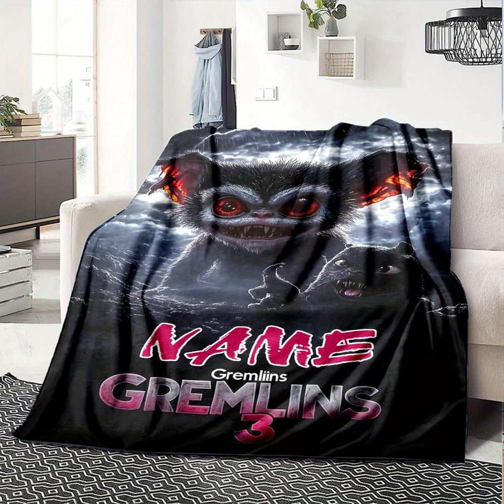 Gremlins Movie Poster Dark Sky Red Eyes Four Seasons Blanket Customized With Your Name Lightweight And Warm Perfect Gift For Home Office Camping Sofa