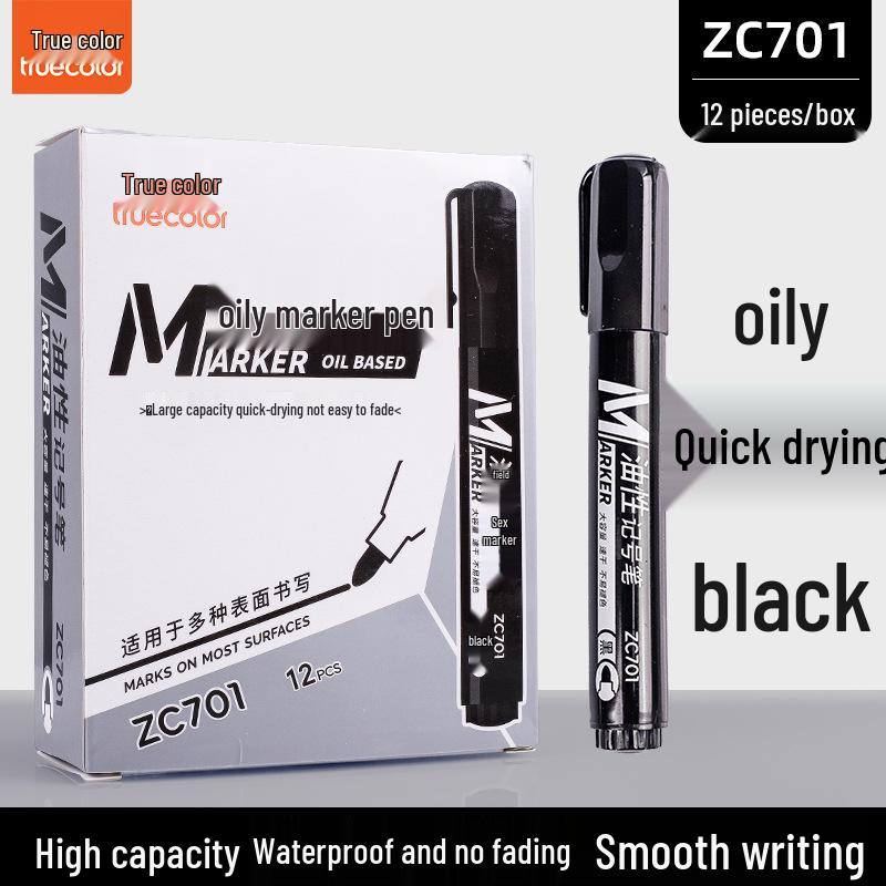 Zhencai ZC701 Waterproof Oil-Based Quick-Dry Durable Broad Tip Marker for Express Logistics
