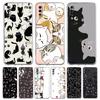 Transparent Phone Case for Samsung Galaxy A16 A14 A12 A22 A24 A42 A03S A06 A20 A30 A40 Soft TPU Cover Cute Cartoon Cat Pattern