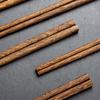 Non-Slip Solid Red Sandalwood Chopsticks - Unpainted & Unwaxed, 10 Pairs, Laser Engraved