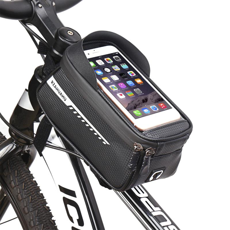 Bicycle Front Beam Bag Front Tube Cycling Bag Bicycle Waterproof Phone Case Holder Touchscreen Waterproof Bag Accessories