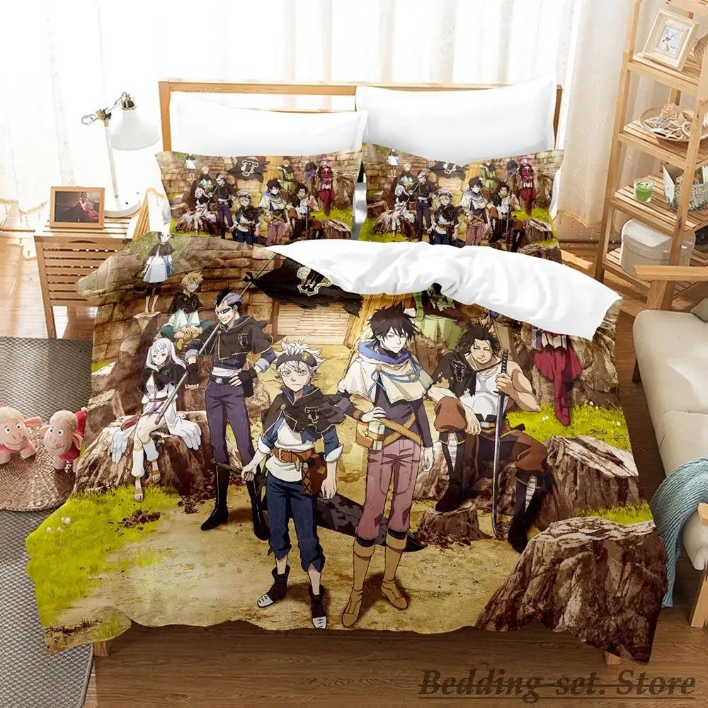 Black Clover Bedding Set Single Twin Full Queen King Size Bed Set Adult Kid Bedroom Duvetcover Sets Anime Parure De Lit Bed