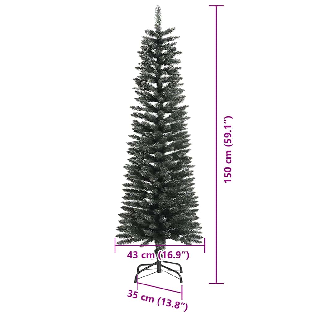 Artificial Christmas Tree with 150 LEDs and Stand Green 150 cm