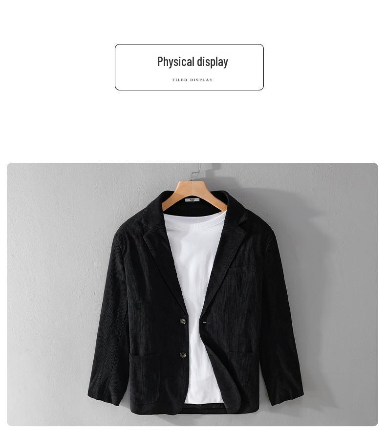 Men's Slim-Fit Corduroy Jacket, Versatile Autumn Business Casual W806