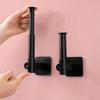 Retractable Stainless Steel Toilet Roll Paper Holder Organizer Punch-Free Towel Storage Rack Stand Wall Mount Kitchen Accessorie