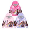 36378 Kids Girls KATSEYE Printed Long Sleeves Hooded Zipper Coat Jacket